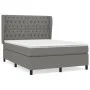 Cama box spring con colchón tela gris oscuro 140x190 cm de , Camas y somieres - Ref: Foro24-3128198, Precio: 547,15 €, Descue...