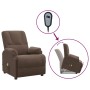 Sillón de masaje elevable cuero sintético marrón
