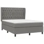 Box spring bed with dark gray fabric mattress 140x190 cm by , Beds and slatted bases - Ref: Foro24-3128198, Price: 557,53 €, ...