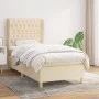 Box spring bed with cream fabric mattress 90x200 cm by , Beds and slatted bases - Ref: Foro24-3128738, Price: 367,39 €, Disco...