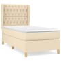 Box spring bed with cream fabric mattress 90x200 cm by , Beds and slatted bases - Ref: Foro24-3128738, Price: 373,13 €, Disco...