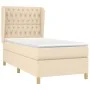 Box spring bed with cream fabric mattress 90x200 cm by , Beds and slatted bases - Ref: Foro24-3128738, Price: 367,39 €, Disco...