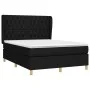 Box spring bed with black fabric mattress 140x190 cm by , Beds and slatted bases - Ref: Foro24-3128759, Price: 487,30 €, Disc...