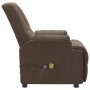 Sillón de masaje elevable cuero sintético marrón
