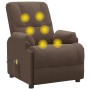 Sillón de masaje elevable cuero sintético marrón
