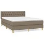 Box spring bed with taupe gray fabric mattress 140x190 cm by , Beds and slatted bases - Ref: Foro24-3130509, Price: 468,16 €,...