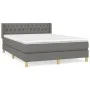 Box spring bed with dark gray fabric mattress 140x200 cm by , Beds and slatted bases - Ref: Foro24-3130514, Price: 436,58 €, ...