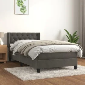 Box spring bed with dark gray velvet mattress 80x200 cm by , Beds and slatted bases - Ref: Foro24-3131106, Price: 307,29 €, D...