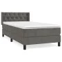 Box spring bed with dark gray velvet mattress 80x200 cm by , Beds and slatted bases - Ref: Foro24-3131106, Price: 307,29 €, D...