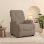 Sillón de masaje elevable de piel de ante artificial taupe