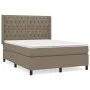 Box spring bed with taupe gray fabric mattress 140x200 cm by , Beds and slatted bases - Ref: Foro24-3131677, Price: 576,57 €,...