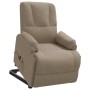 Sillón de masaje elevable de piel de ante artificial taupe