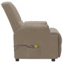 Sillón de masaje elevable de piel de ante artificial taupe