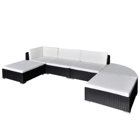 6-piece garden furniture set and black synthetic rattan cushions by vidaXL, Garden sets - Ref: Foro24-41273, Price: 477,42 €,...