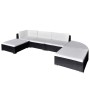 6-teiliges Gartenmöbel-Set und schwarze Kissen aus synthetischem Rattan von vidaXL, Gartensets - Ref: Foro24-41273, Preis: 47...