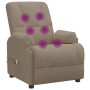 Sillón de masaje elevable de piel de ante artificial taupe
