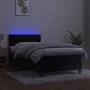 Box spring bed with mattress and LED black velvet 80x200 cm by , Beds and slatted bases - Ref: Foro24-3134551, Price: 292,43 ...