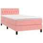 Box spring bed with mattress and LED pink velvet 100x200 cm by , Beds and slatted bases - Ref: Foro24-3134572, Price: 312,80 ...