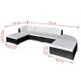 Set muebles de jardín 6 piezas y cojines ratán sintético negro de vidaXL, Conjuntos de jardín - Ref: Foro24-41273, Precio: 46...