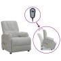 Sillón de masaje elevable de piel de ante artificial gris claro