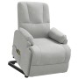 Sillón de masaje elevable de piel de ante artificial gris claro
