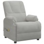 Sillón de masaje elevable de piel de ante artificial gris claro