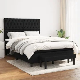 Box spring bed with black fabric mattress 140x200 cm by , Beds and slatted bases - Ref: Foro24-3136839, Price: 550,10 €, Disc...