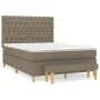 Box spring bed with taupe gray fabric mattress 140x200 cm by , Beds and slatted bases - Ref: Foro24-3137401, Price: 572,69 €,...