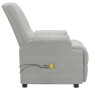 Sillón de masaje elevable de piel de ante artificial gris claro