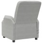 Sillón de masaje elevable de piel de ante artificial gris claro