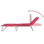 Tumbona plegable de acero con recubrimiento polvo rojo de vidaXL, Tumbonas - Ref: Foro24-41479, Precio: 59,39 €, Descuento: %