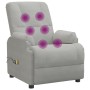 Sillón de masaje elevable de piel de ante artificial gris claro