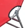 Tumbona plegable de acero con recubrimiento polvo rojo de vidaXL, Tumbonas - Ref: Foro24-41479, Precio: 59,39 €, Descuento: %