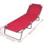 Tumbona plegable de acero con recubrimiento polvo rojo de vidaXL, Tumbonas - Ref: Foro24-41479, Precio: 59,39 €, Descuento: %