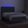 Box spring bed mattress and LED lights dark gray fabric 140x200 cm by , Beds and slatted bases - Ref: Foro24-3138558, Price: ...