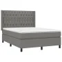 Box spring bed mattress and LED lights dark gray fabric 140x200 cm by , Beds and slatted bases - Ref: Foro24-3138558, Price: ...