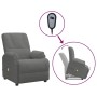 Sillón de masaje elevable piel de ante artificial gris oscuro