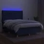 Box spring bed mattress and LED lights blue fabric 140x190 cm by , Beds and slatted bases - Ref: Foro24-3139115, Price: 540,9...