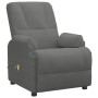 Sillón de masaje elevable piel de ante artificial gris oscuro