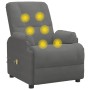Sillón de masaje elevable piel de ante artificial gris oscuro
