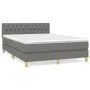 Box spring bed with dark gray fabric mattress 140x200 cm by , Beds and slatted bases - Ref: Foro24-3140858, Price: 426,21 €, ...