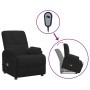 Sillón de masaje elevable de piel de ante artificial negro