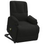 Sillón de masaje elevable de piel de ante artificial negro