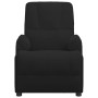 Sillón de masaje elevable de piel de ante artificial negro