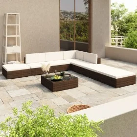 Garden furniture set 8 pieces with brown synthetic rattan cushions by vidaXL, Garden sets - Ref: Foro24-41258, Price: 608,87 ...
