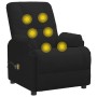 Sillón de masaje elevable de piel de ante artificial negro