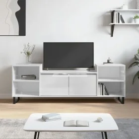 Glossy white plywood TV cabinet 160x35x55 cm by , TV Furniture - Ref: Foro24-831350, Price: 76,80 €, Discount: %