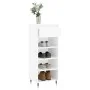 Schuhschrank aus glänzend weißem Sperrholz, 40 x 36 x 105 cm von , Schuhregale und Schuhorganisatoren - Ref: Foro24-831454, P...