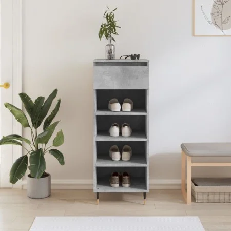 Concrete gray plywood shoe rack furniture 40x36x105 cm by , Shoe racks and shoe organizers - Ref: Foro24-831456, Price: 56,58...