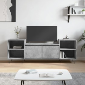 Mueble para TV madera contrachapada gris hormigón 160x35x55 cm